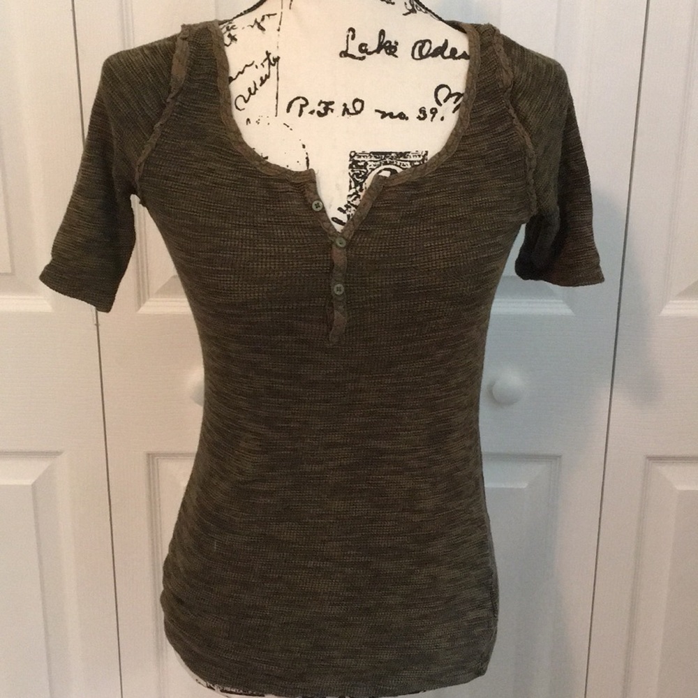 We The Free Green Knit Shirt